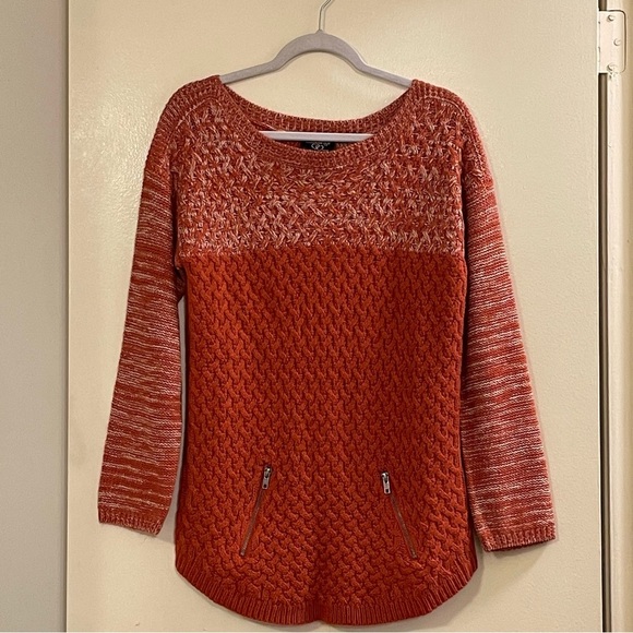 HOOKED UP BY IOT Cable Knit Pullover Sweater in Orange - Picture 2 of 5